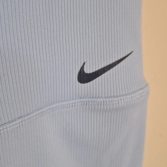 Nike ankle  tie light blue ribbed leggings SZ M NWOT - Picture 4 of 7